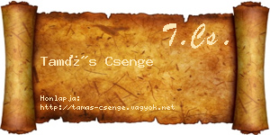 Tamás Csenge névjegykártya